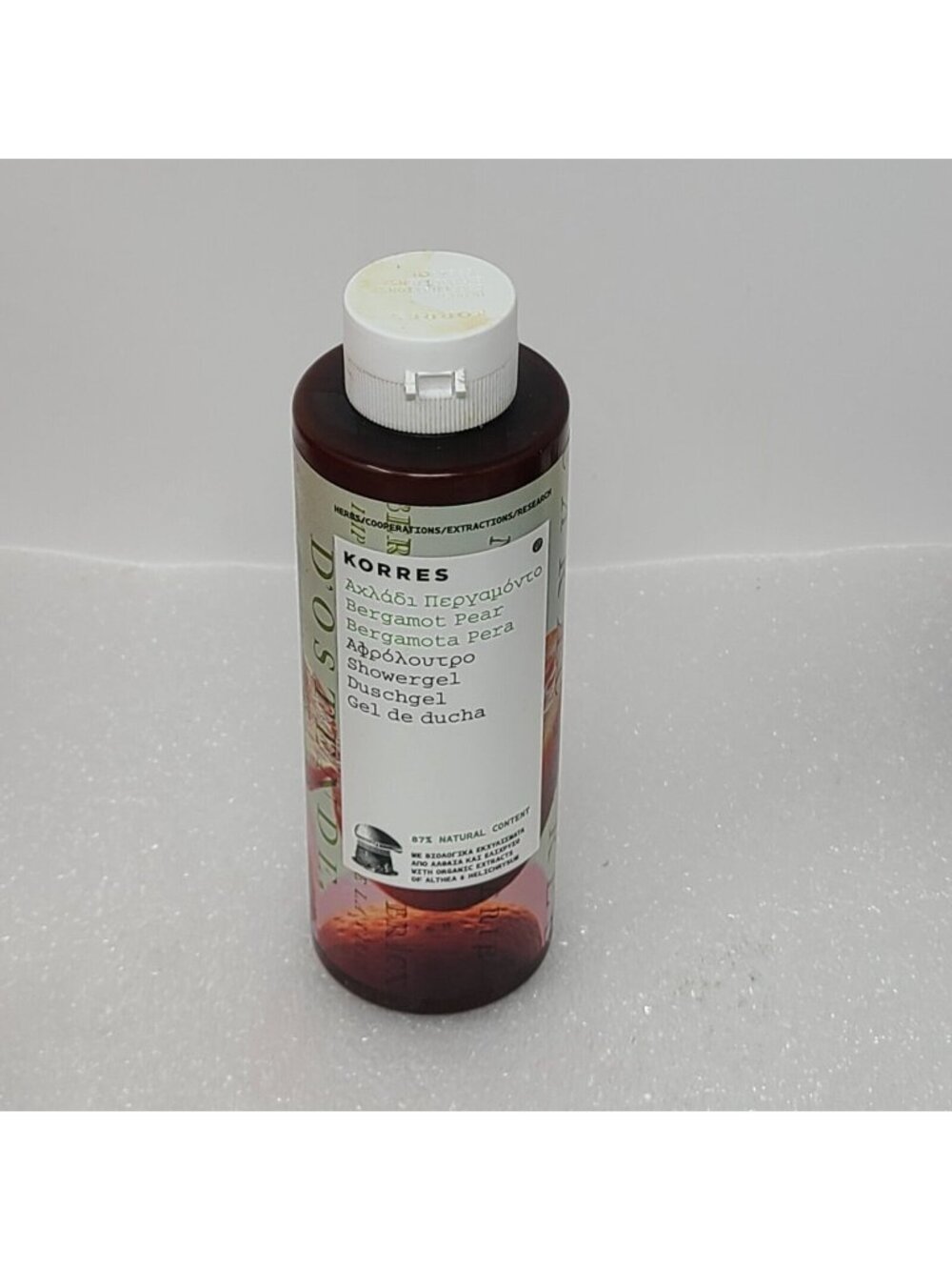 Korres Bergamot Pear Shower Gel 87% Natural Content 8.45 oz